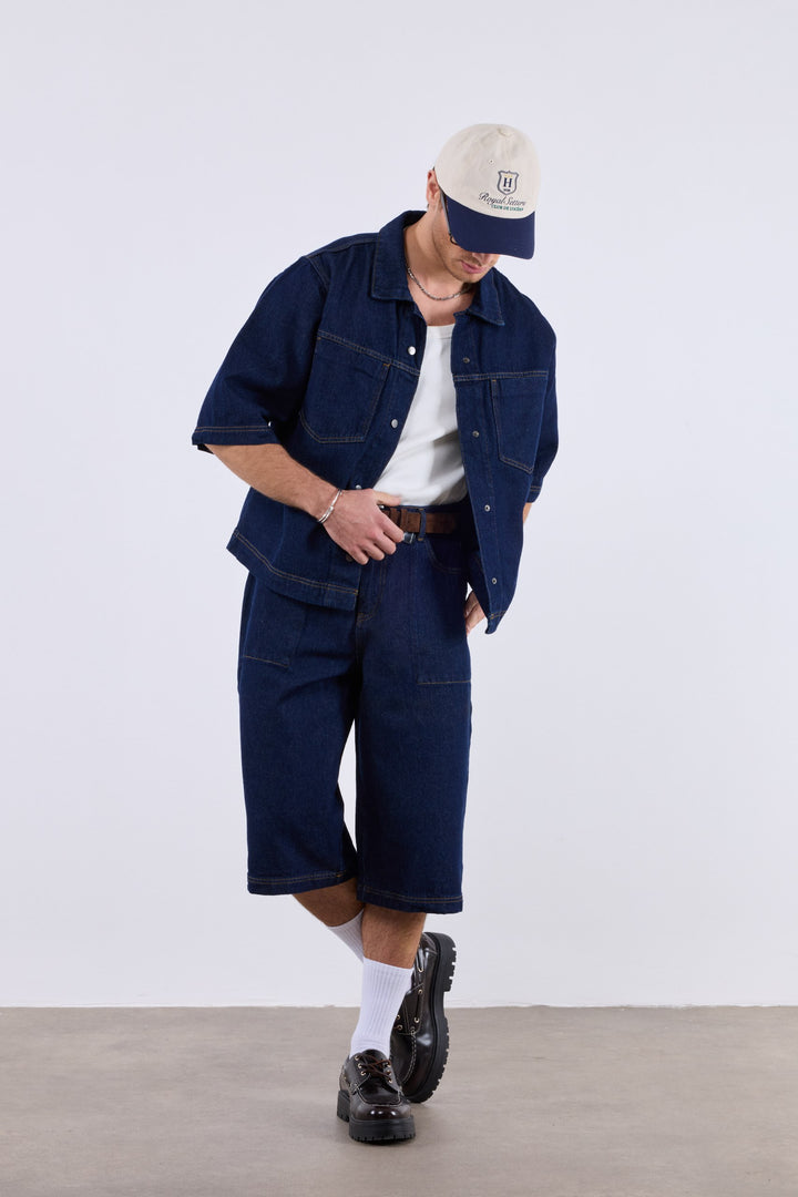 2512 Denim Short Set in Blue