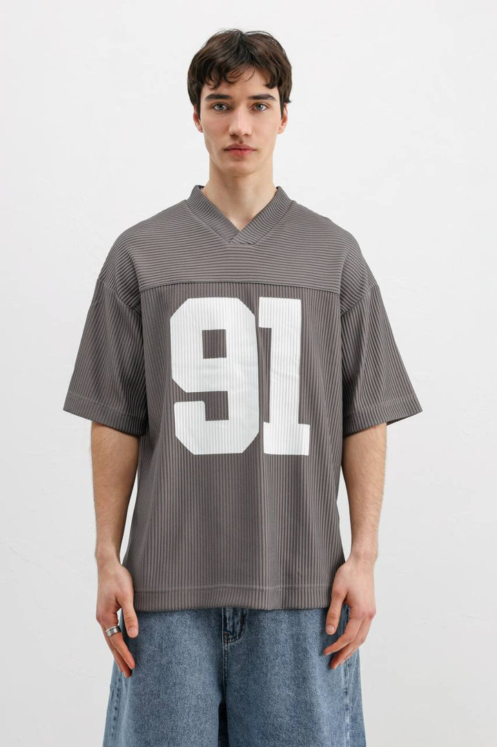 Vamos Pleated Jersey in Grey