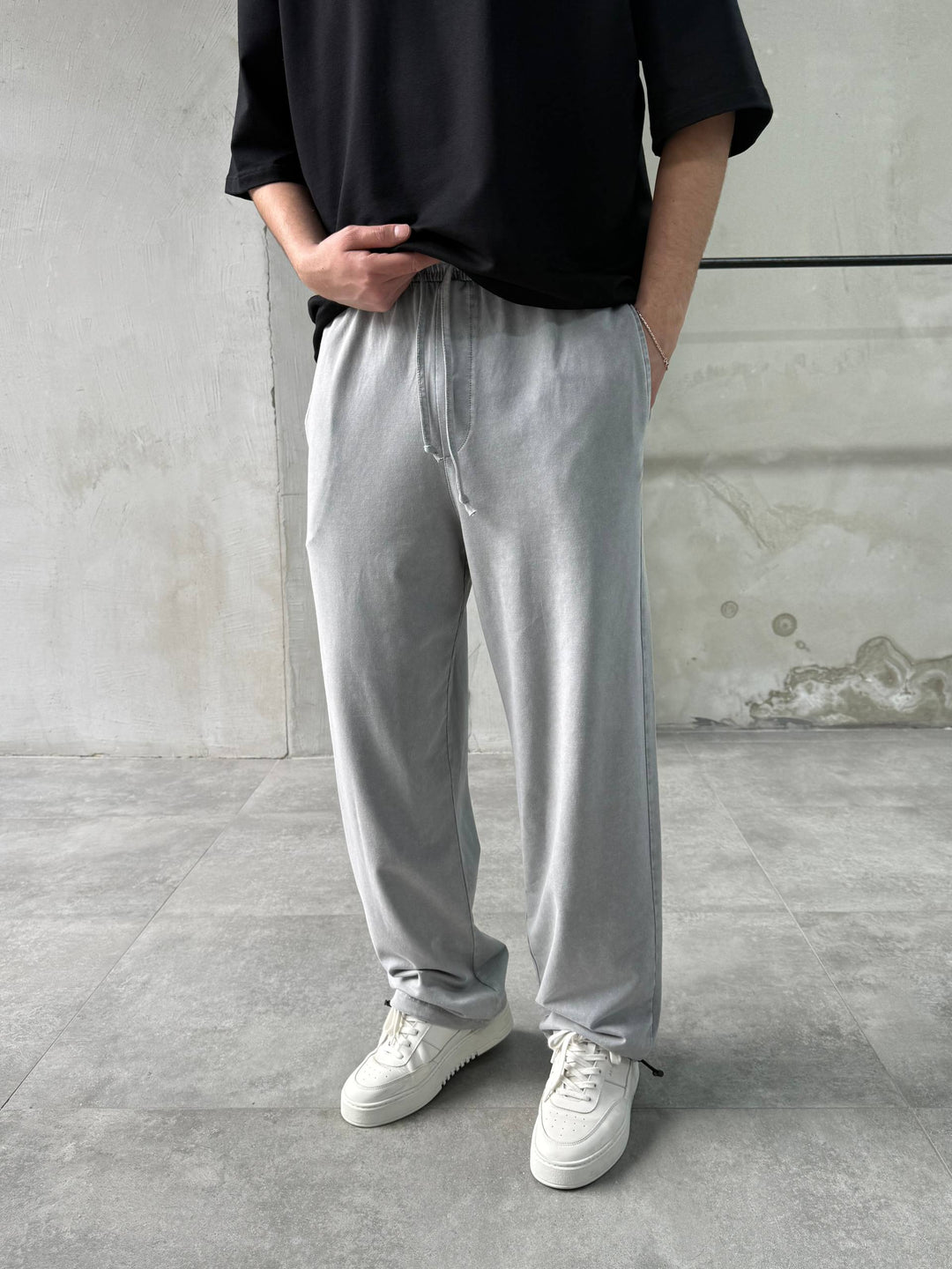 Difransel Cotton Sweatpants in Light Grey