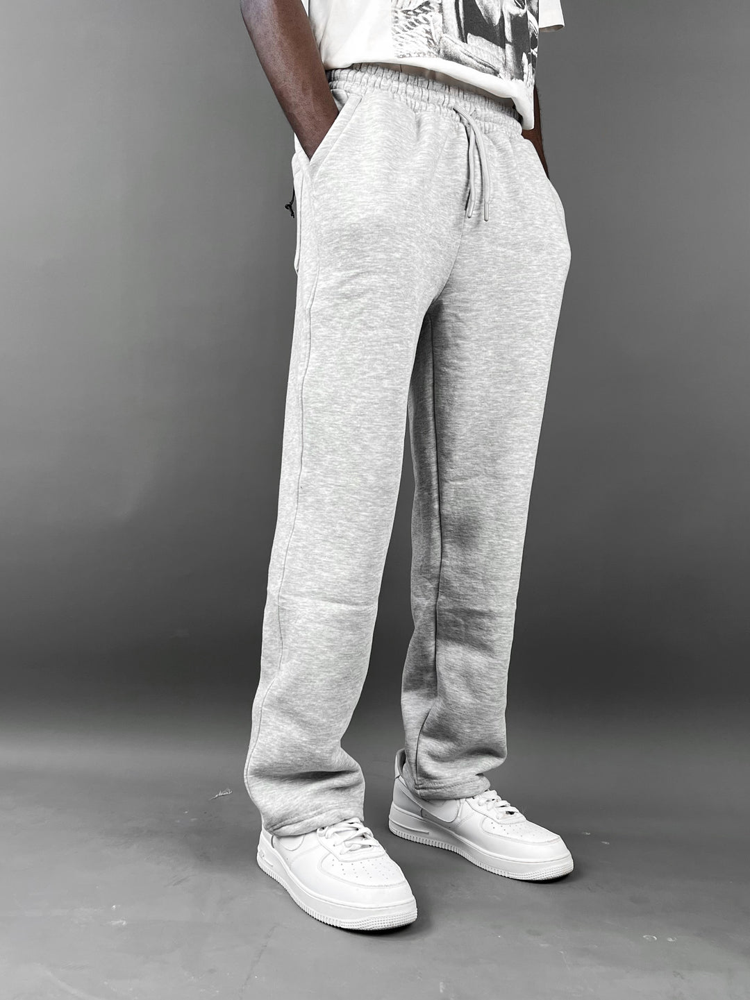 SPRUCE COTTON JOGGERS IN MARL GREY