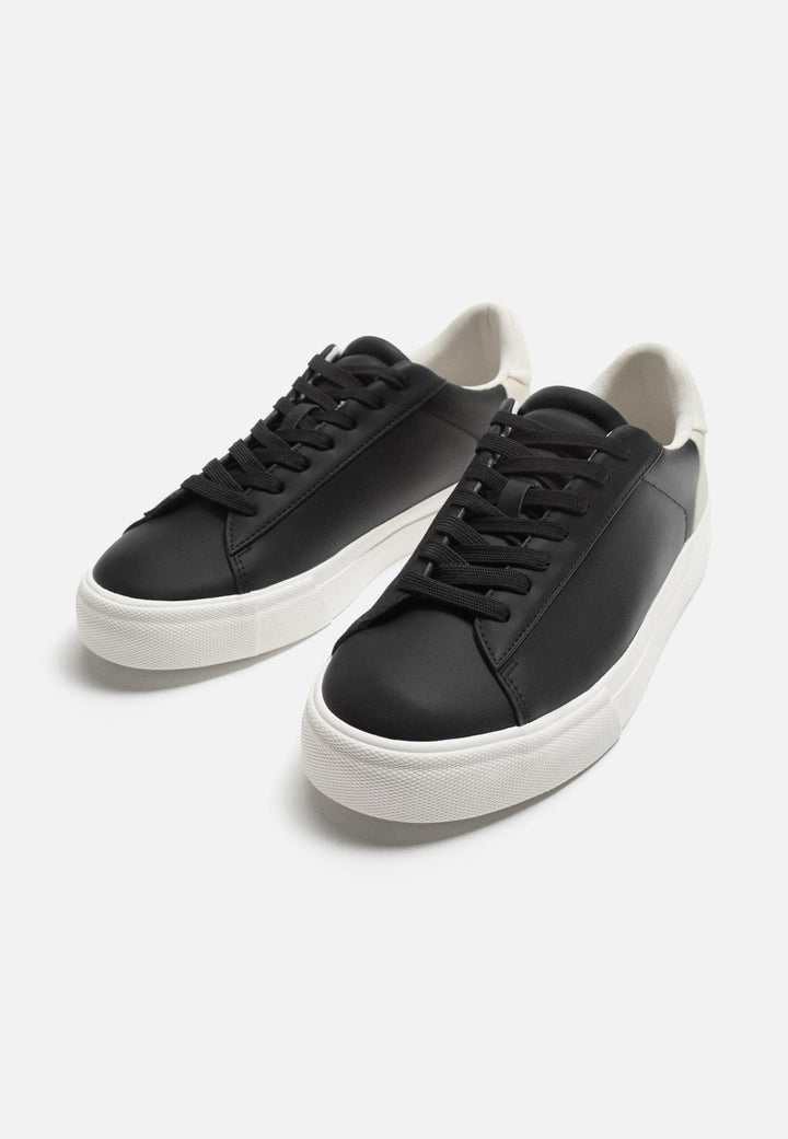 ZARA CONTRAST TRAINERS IN BLACK