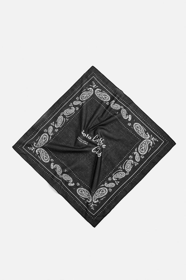 ZARA PAISLEY LOGO BANDANA IN BLACK