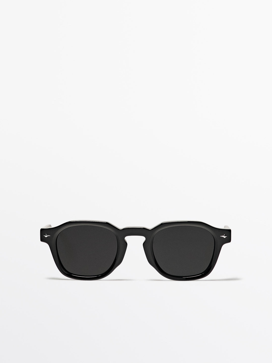 Geometric Vintage Solid Sun glasses in Black