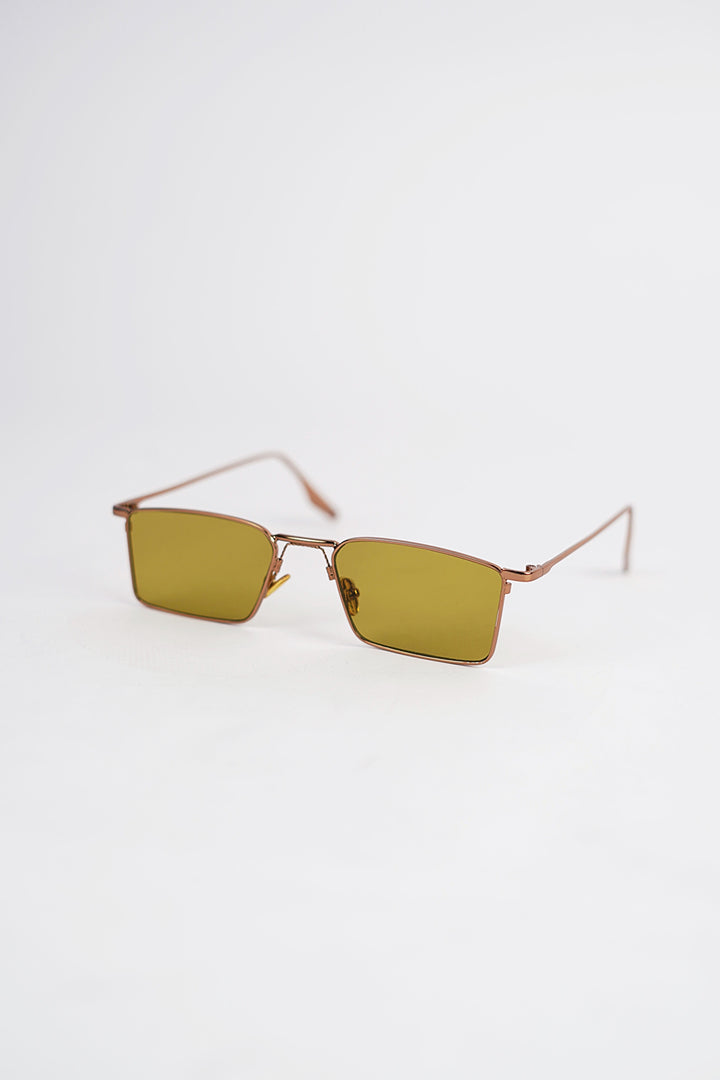 Green Zombie Lens Slim Rectangular Aviator Sun glasses