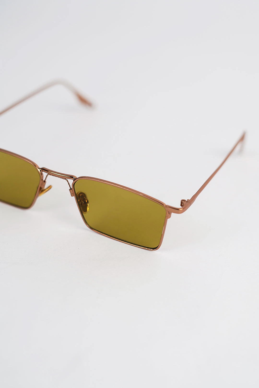 Green Zombie Lens Slim Rectangular Aviator Sun glasses