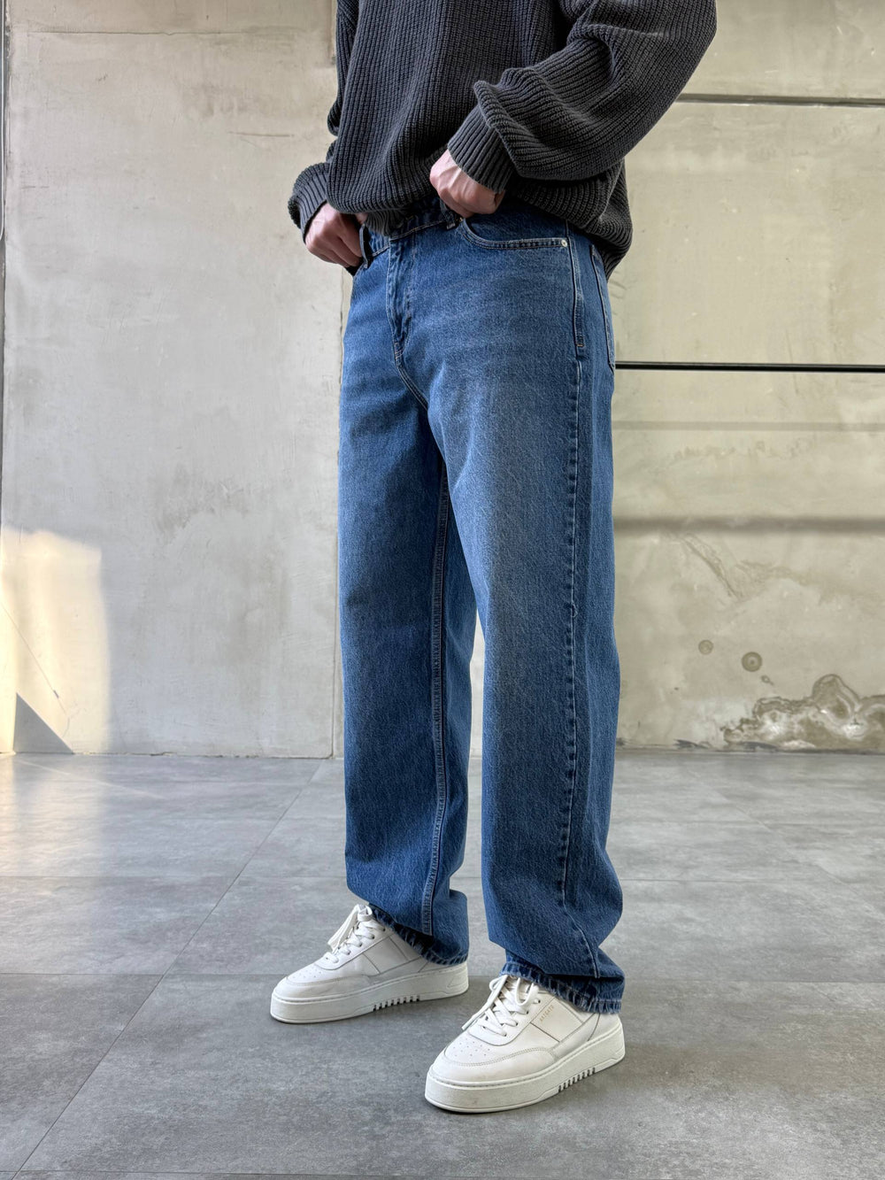 Difransel Baggy fit jeans in mid blue
