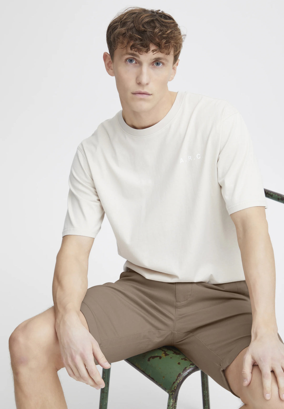 Solid ELAN - Print T-shirt in Oatmeal