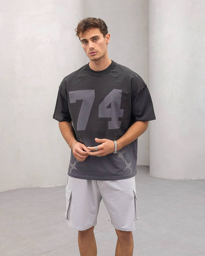 2morrow Graphic Stitch T-shirt in Grey