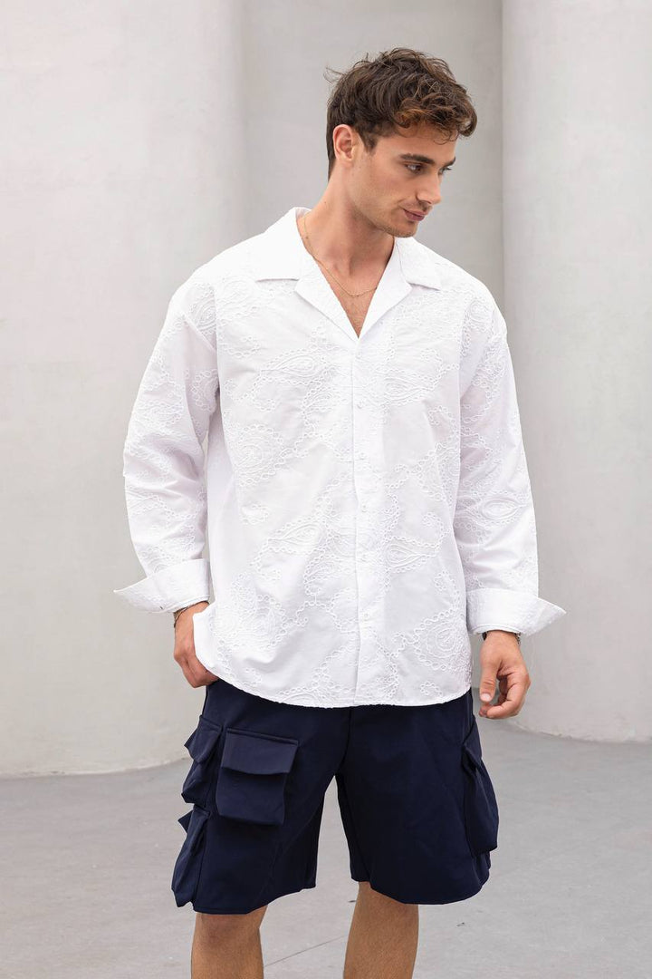 2morrow Vine Embroidery Shirt in White