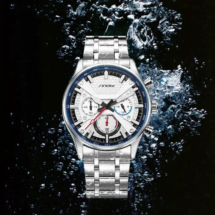 Sinobi Sleek Quarts Men’s Watch in Silver