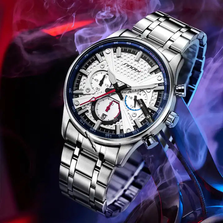 Sinobi Sleek Quarts Men’s Watch in Silver