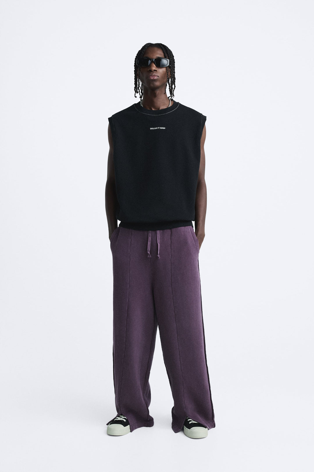 ZARA SWEATSHIRT WITH EMBROIDERED SLOGAN
