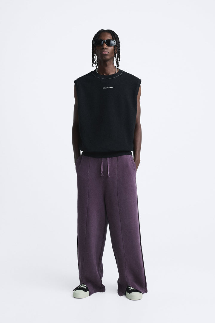 ZARA SWEATSHIRT WITH EMBROIDERED SLOGAN