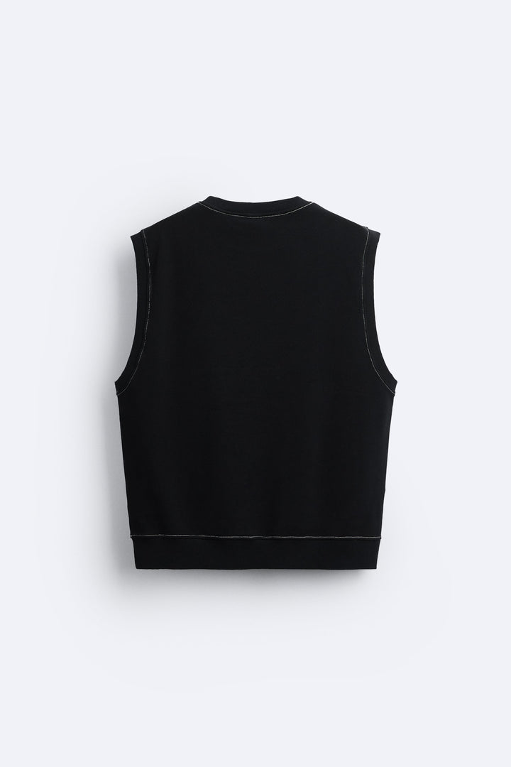 ZARA SWEATSHIRT WITH EMBROIDERED SLOGAN