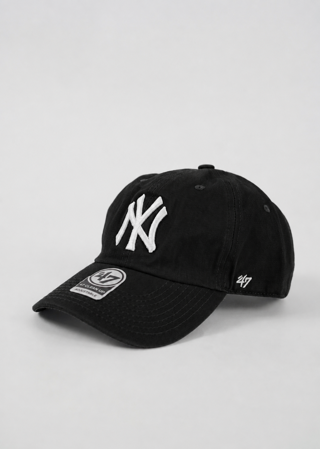 NY Baseball Adjustable Cap in Black and White