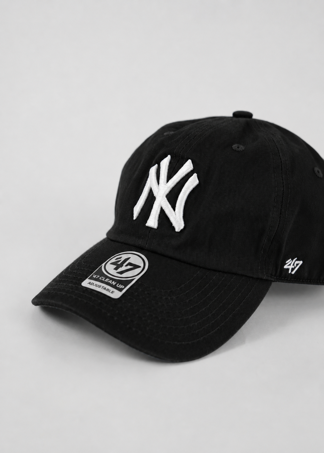 NY Baseball Adjustable Cap in Black and White