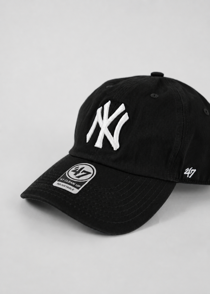 NY Baseball Adjustable Cap in Black and White