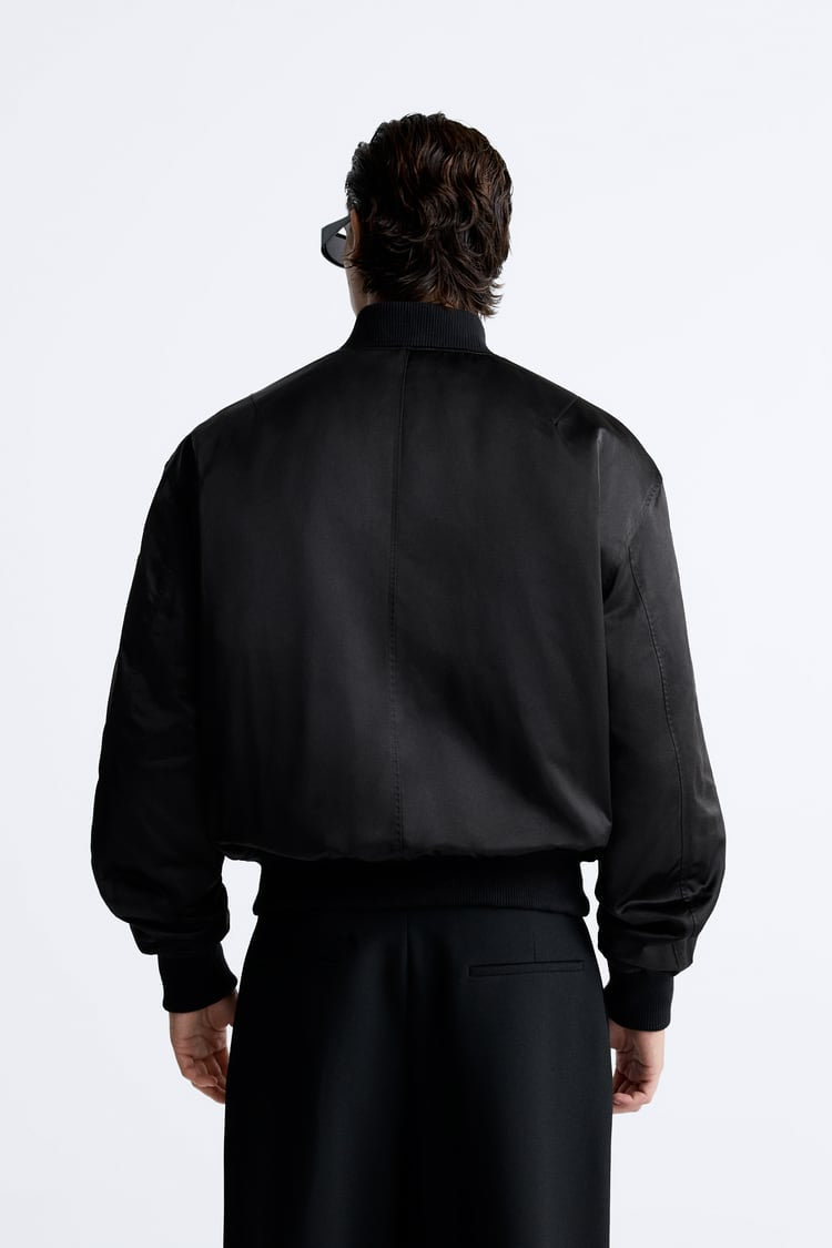 ZARA TECHNICAL BOMBER JACKET BLACK