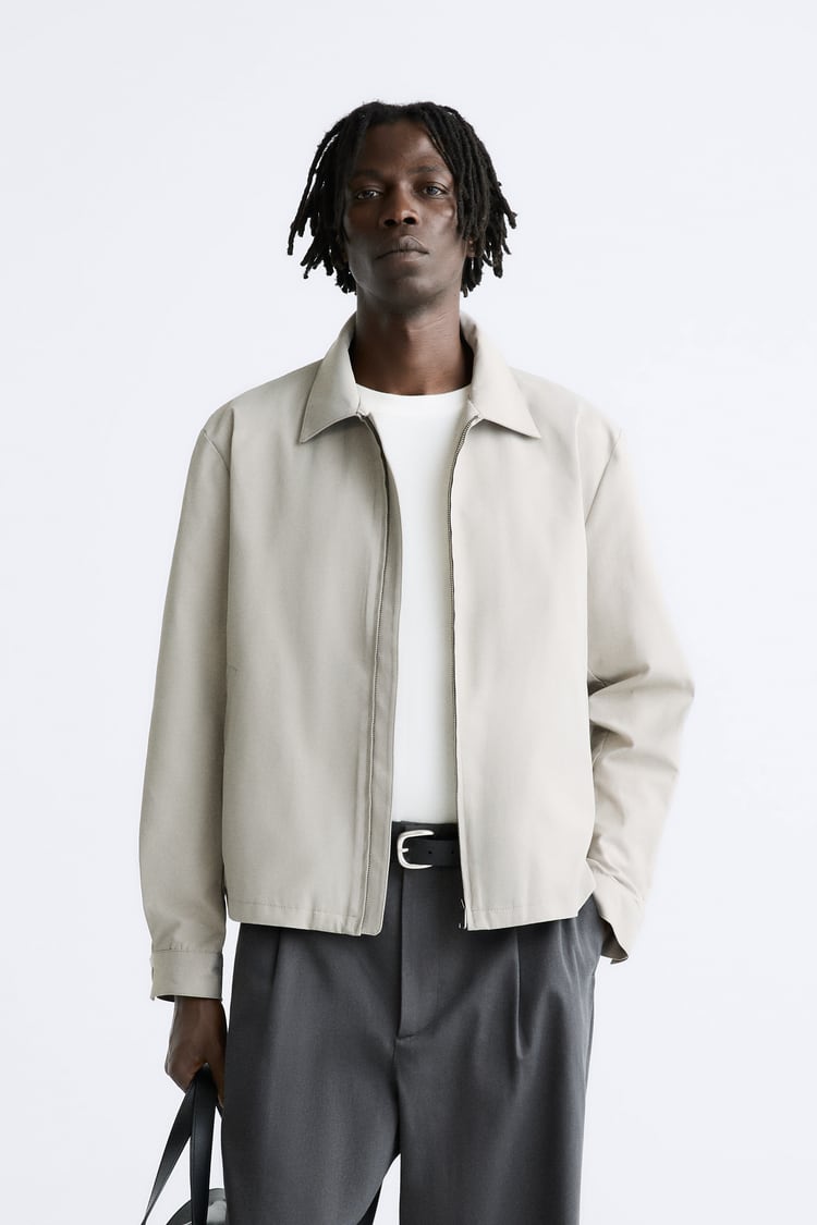 ZARA JACKET WITH POCKETS TAUPE GREY