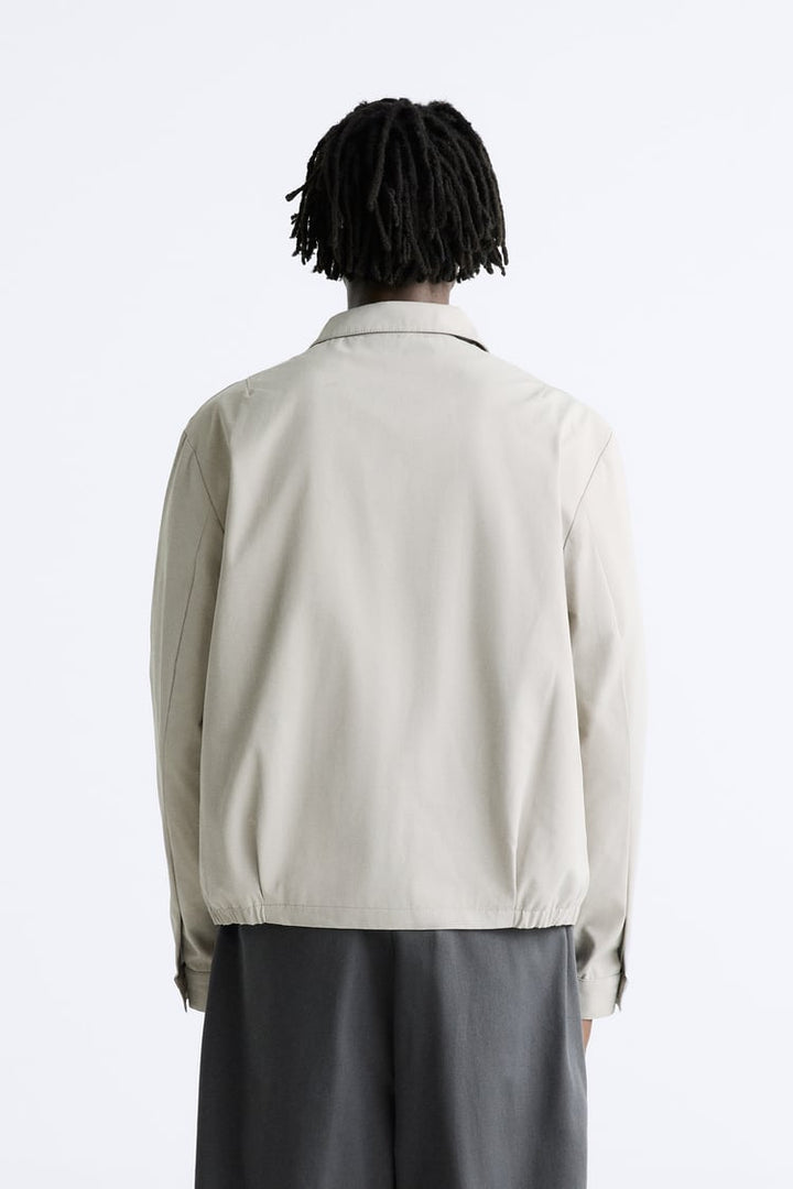 ZARA JACKET WITH POCKETS TAUPE GREY