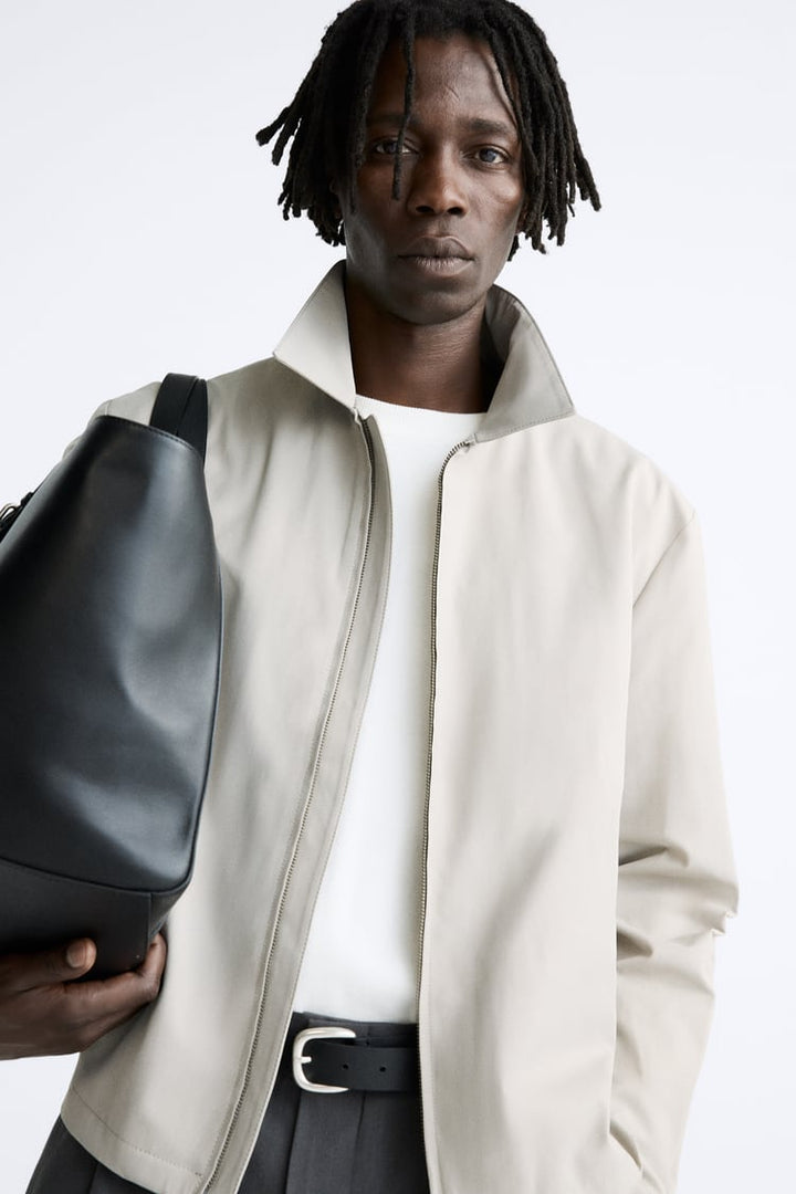 ZARA JACKET WITH POCKETS TAUPE GREY