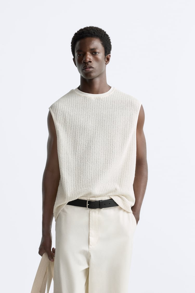 ZARA CROCHET TANK TOP ECRU