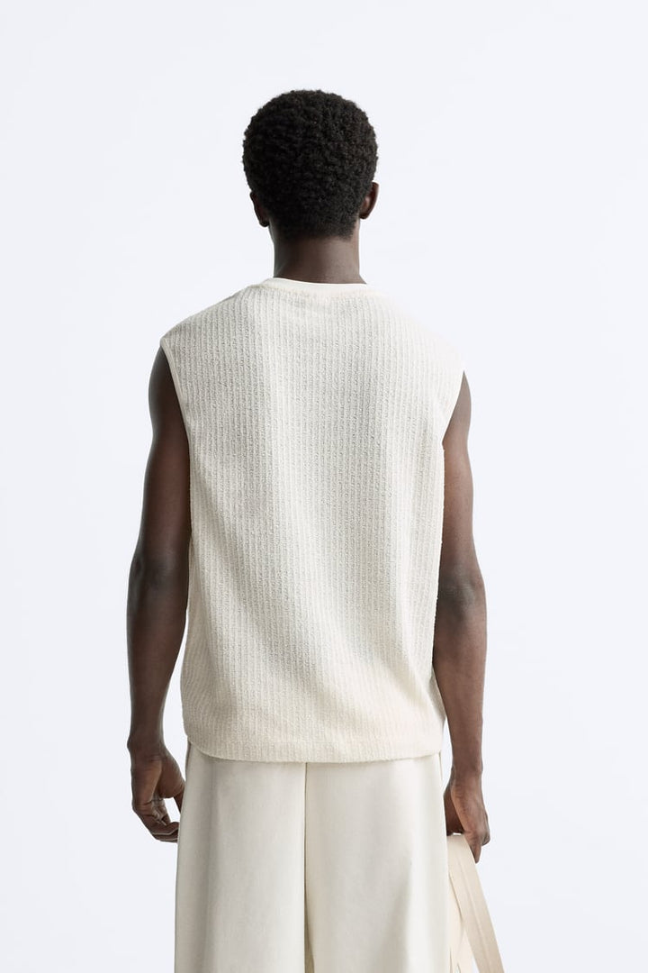 ZARA CROCHET TANK TOP ECRU