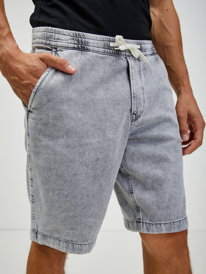 Tom Tailor Denim Shorts with Drawstring in washed grey