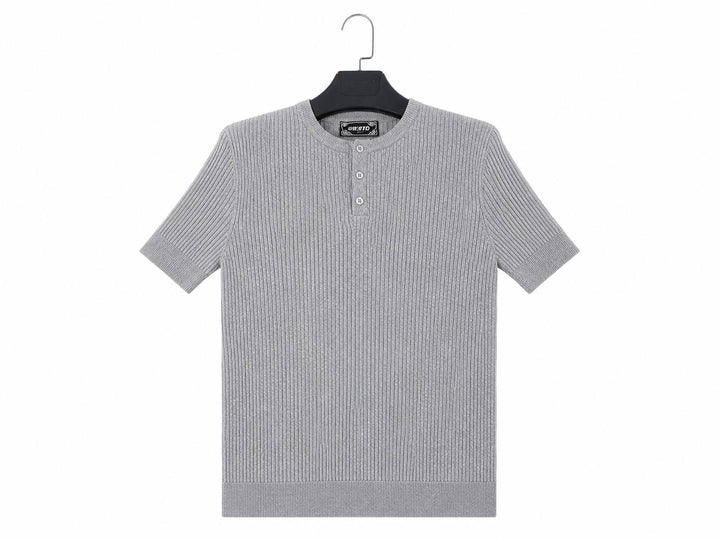 Giesto Henley Shortsleeve Shirt in Grey