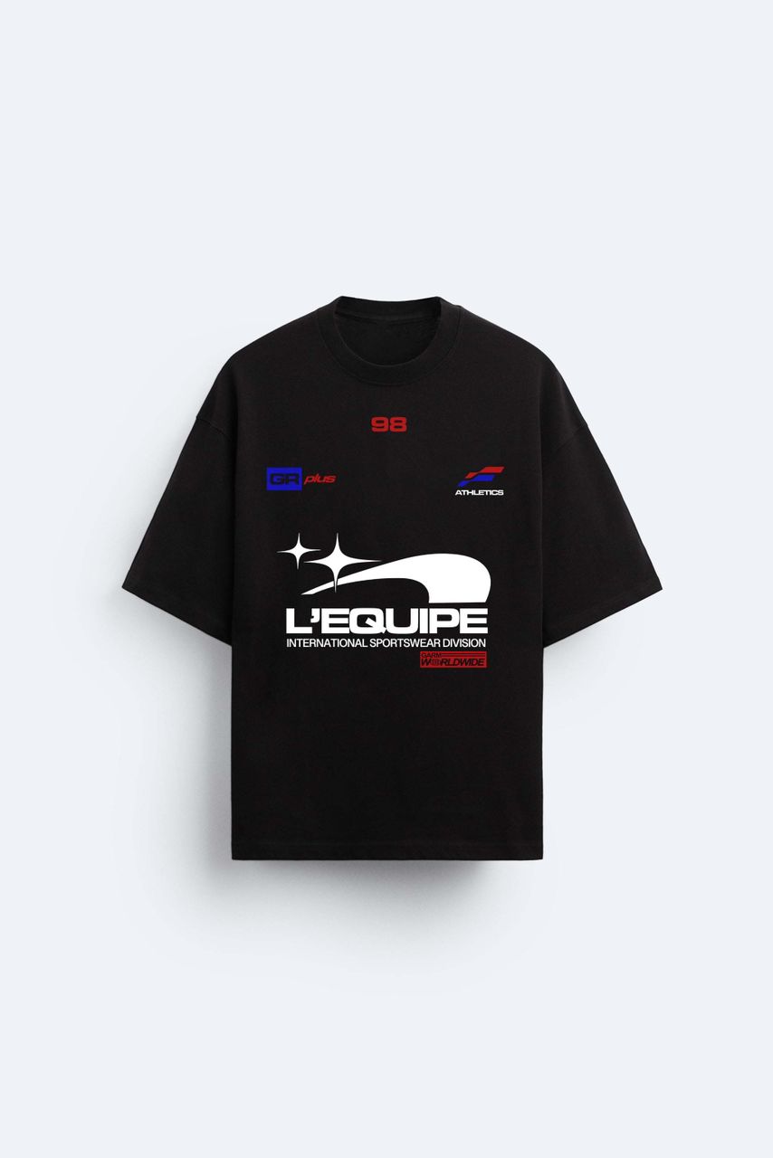 Garm Island Oversized Racing t-shirt in black