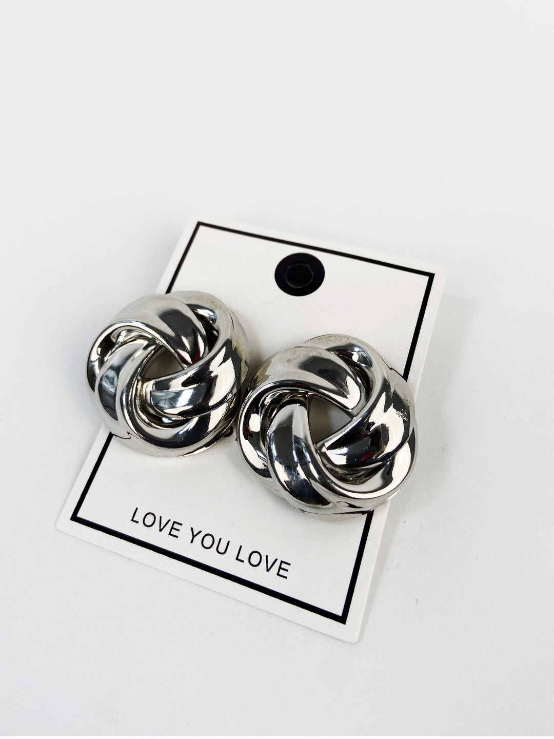 Silver knot earrings