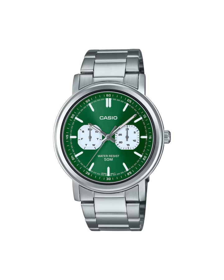 CASIO MTP-E335D-3EV Watch in green dial