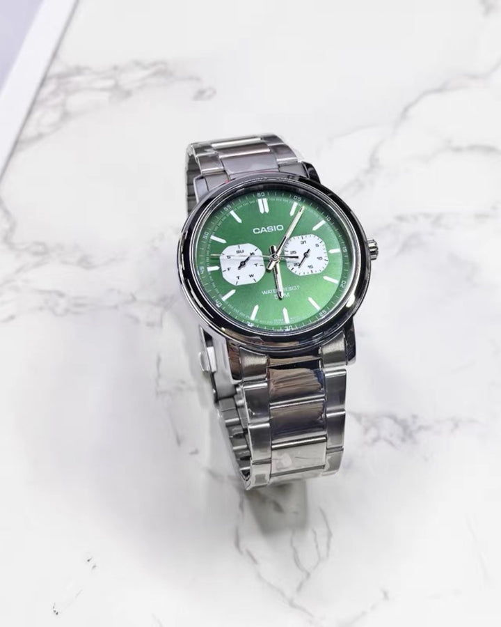 CASIO MTP-E335D-3EV Watch in green dial