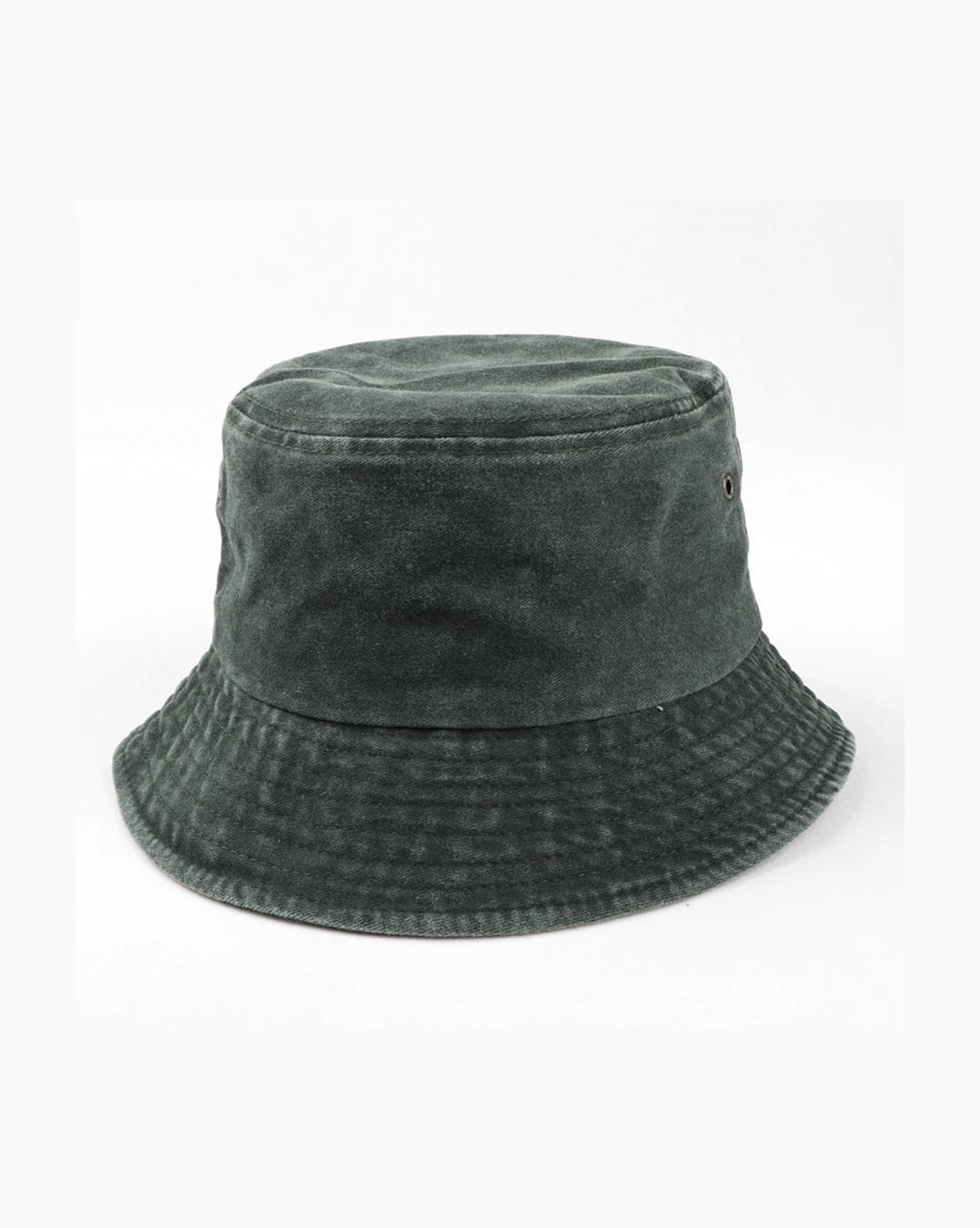 Washed denim bucket hat in green