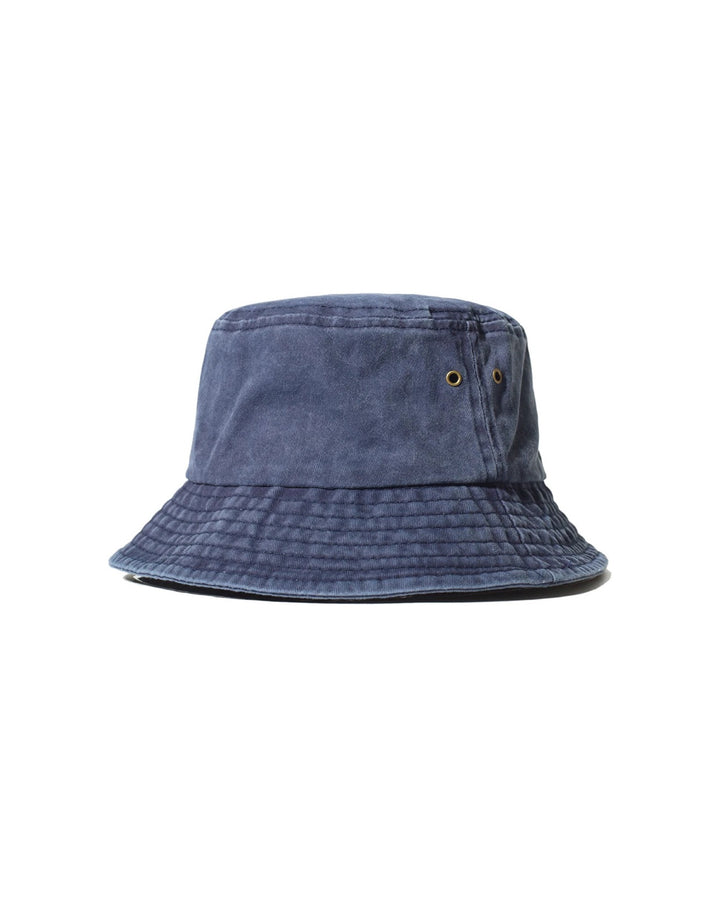 Washed denim bucket hat in dark blue
