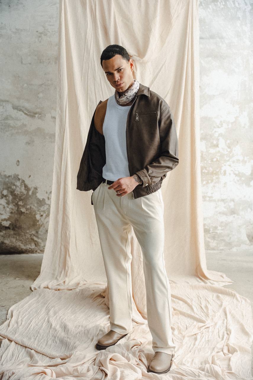 Retro Club Bomber Jacket in Brown