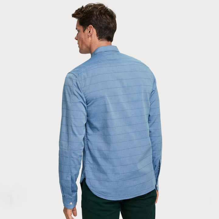 Straight Up patterned oxford shirt in light blue