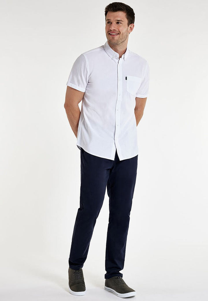 Peacocks Men White Short Sleeve Oxford Shirt