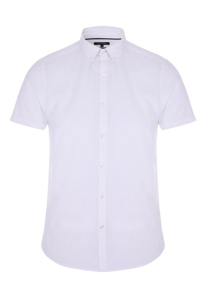 Peacocks Men White Short Sleeve Oxford Shirt