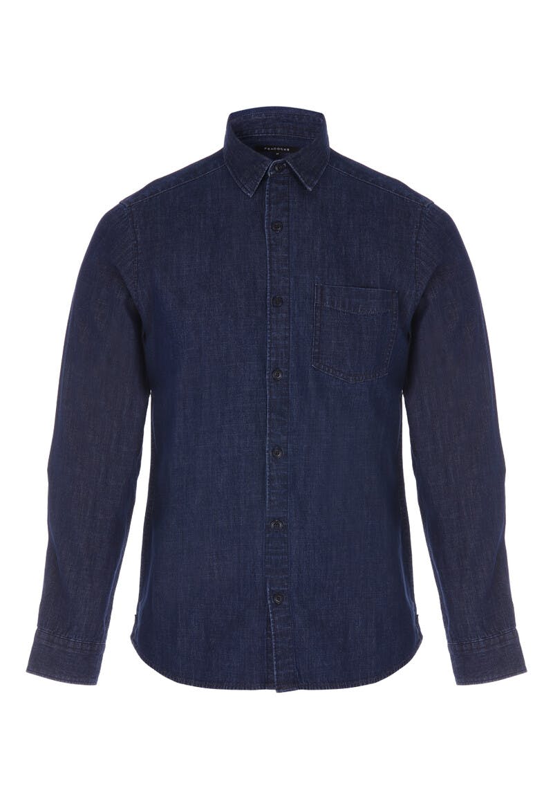 Peacocks Denim shirt in dark blue