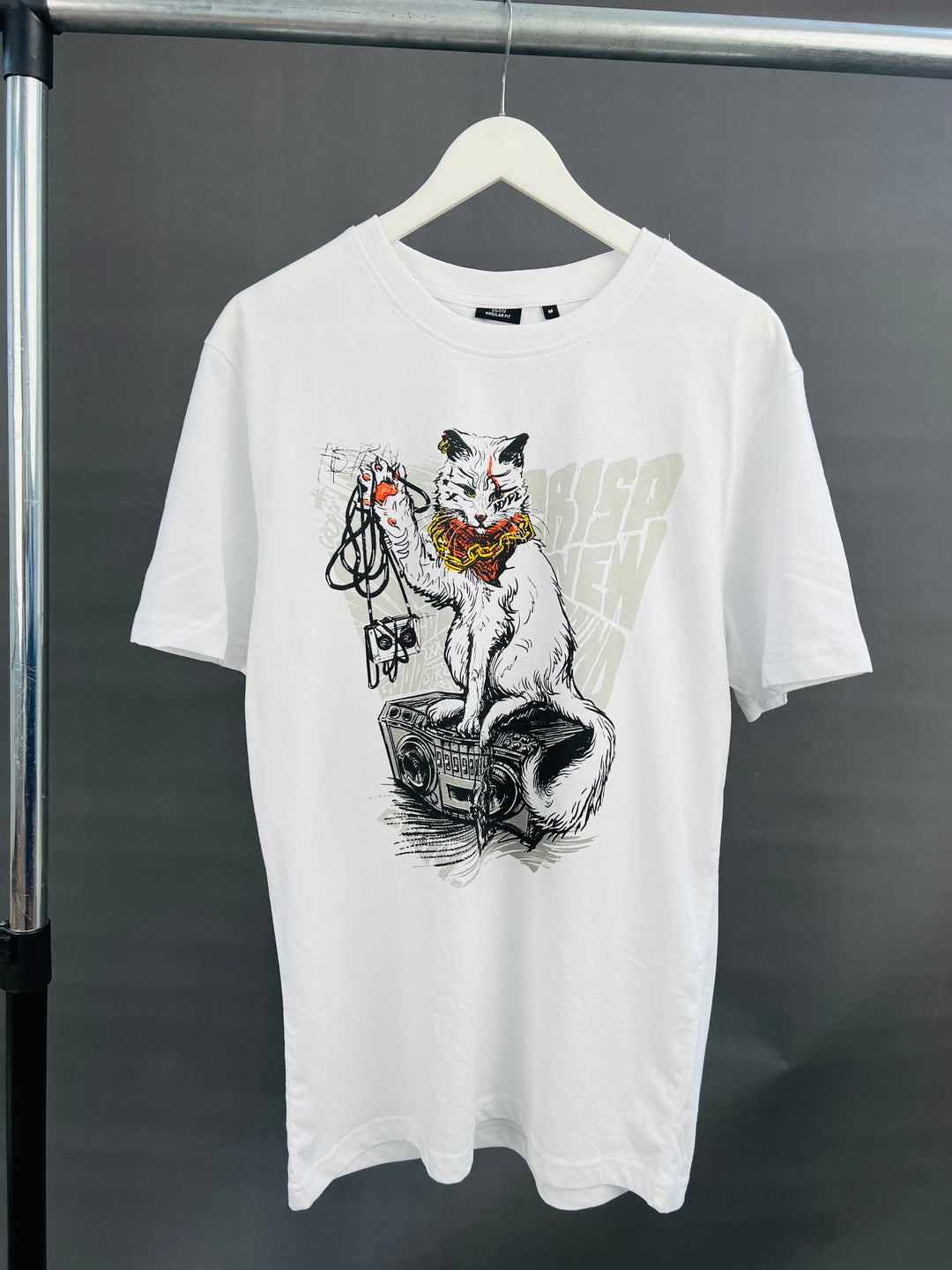 CR stereo cat print t-shirt