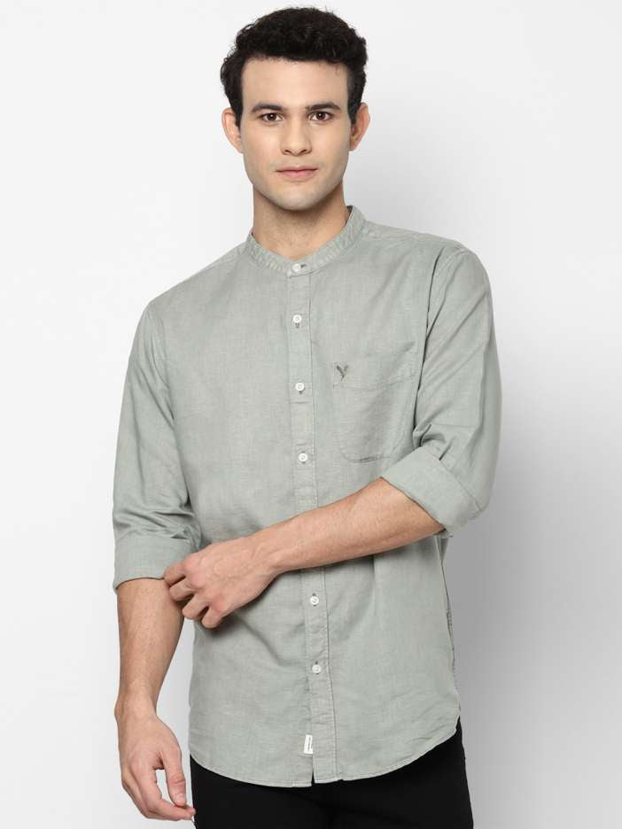 American eagle slim fit tab collar shirt in sage green