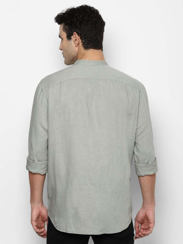 American eagle slim fit tab collar shirt in sage green