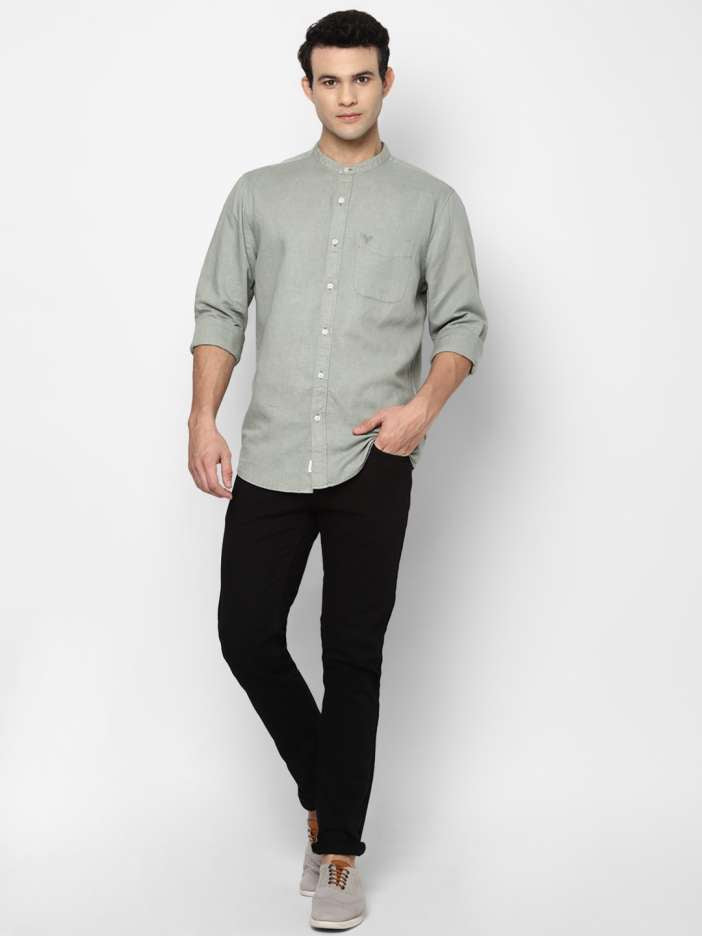 American eagle slim fit tab collar shirt in sage green