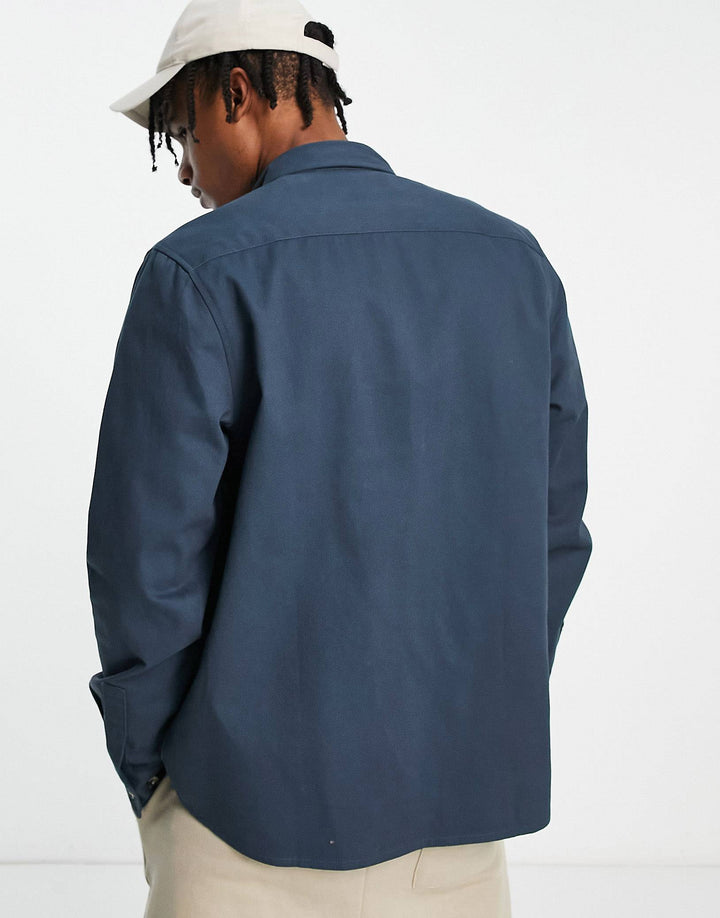 ASOS DESIGN cotton shacket in navy