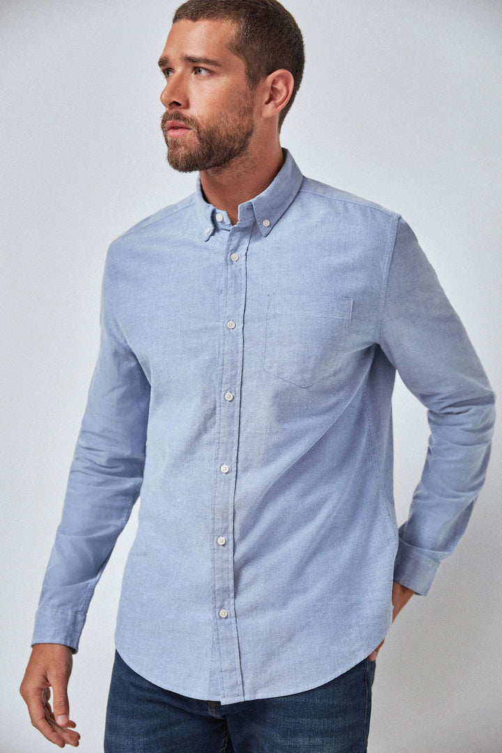 Next Light Blue Long Sleeve Oxford Shirt