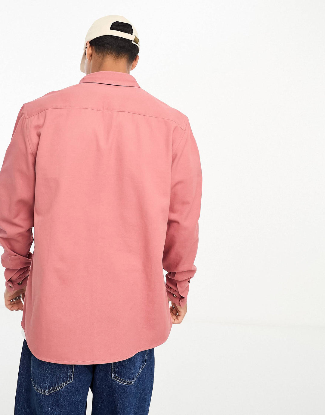 ASOS DESIGN cotton shacket in dusty pink