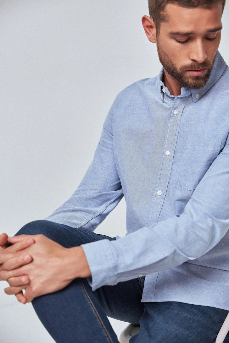 Next Light Blue Long Sleeve Oxford Shirt