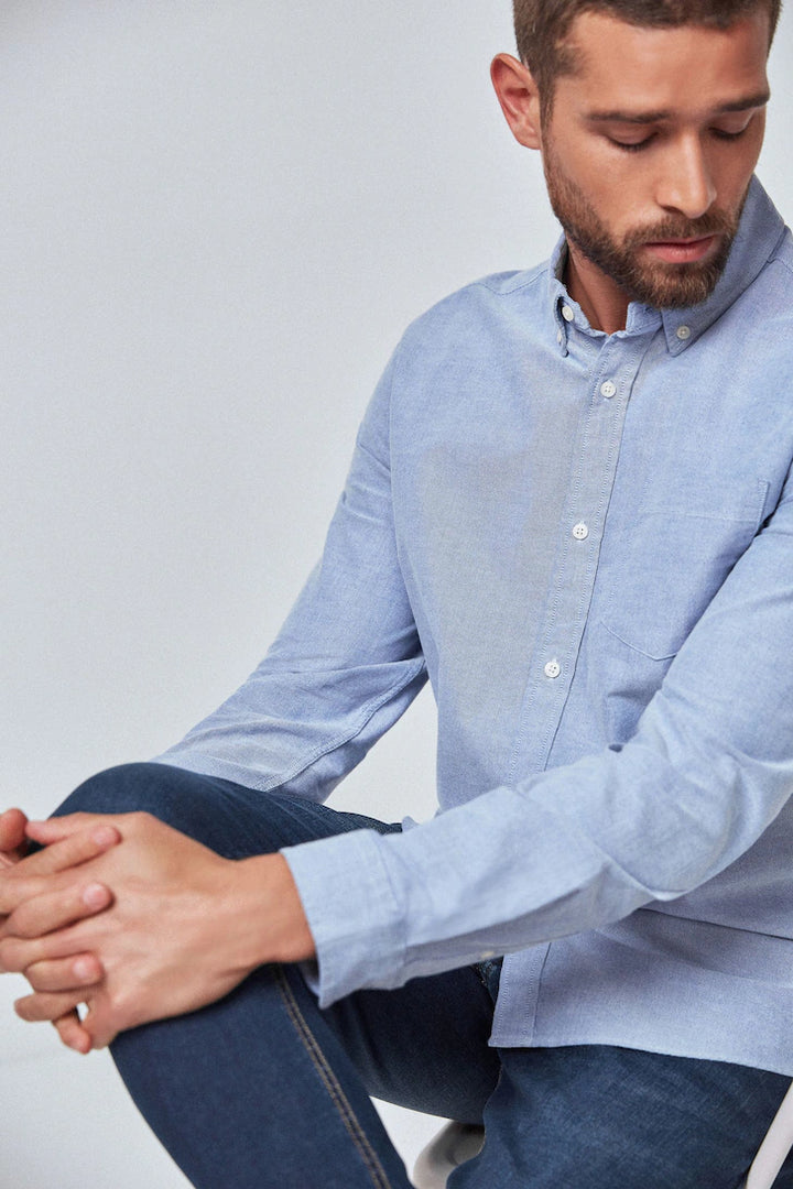 Next Light Blue Long Sleeve Oxford Shirt