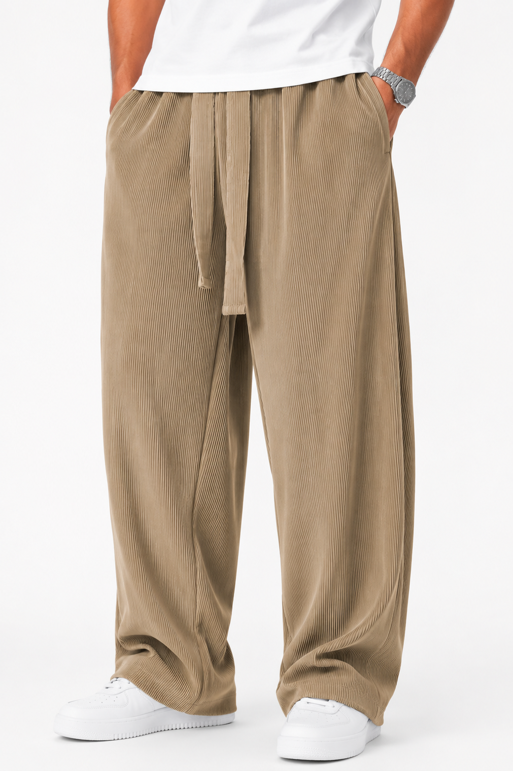 2morrow Belt Detail Pants in Beige